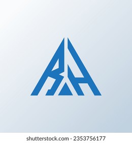 Diseño creativo del logo de la carta RH. Diseño único de RH.
