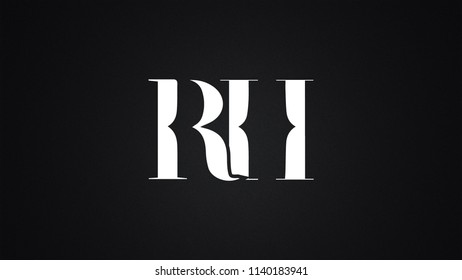 Vector de plantillas de diseño de logotipo de carta RH