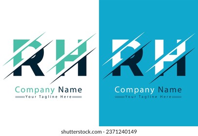 Design-Vorlage für RH-Buchstaben-Logo. Vektorlogo-Illustration