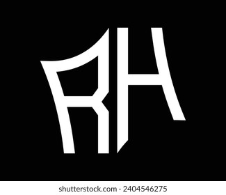 Diseño vectorial del logotipo de la letra RH