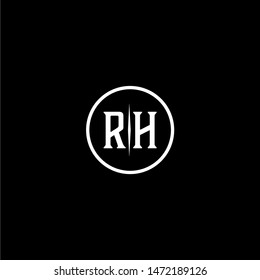 RH letter logo premium design