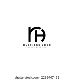 RH letter mark abstract vector logo template - editable RH text design