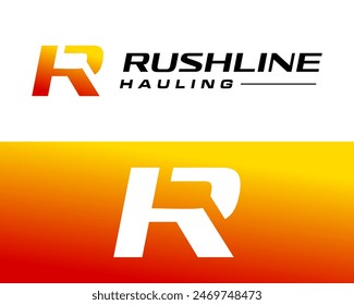 Diseño de logotipo geométrico simple del monograma de la letra Rh.