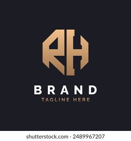 Diseño de Logo RH. Logo RH moderno, minimalista, elegante y de lujo. Alfabeto Letra RH Logo Design para Marca Corporativa Identidad de Negocio.