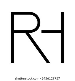 RH logo design. Vector image