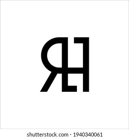 RH logo design vector sign 