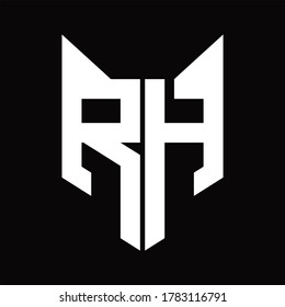 RH Logo monogram with fox head shape design template