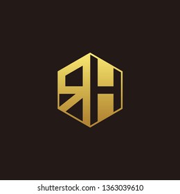 RH Logo Monogram with Negative space gold colors