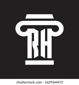 RH Logo monogram with pillar style design template