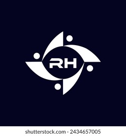 RH logo. R H set , R H design. White RH letter.R H letter logo design. Initial RH letter logo set, linked circle uppercase monogram. R H letter logo vector design.