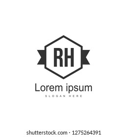RH Logo template design. Initial letter logo template design