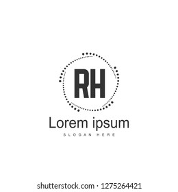 RH Logo template design. Initial letter logo template design