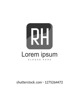 RH Logo template design. Initial letter logo template design