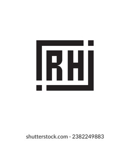 RH minimalist geometric symbol logo in high quality professional design that will print well across any print media