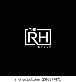 RH modern lettering Logo design element.