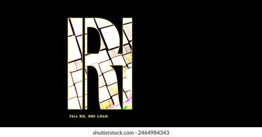 RH, RHI abstract vector logo monogram template
