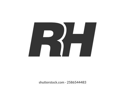 RH Techno Editable Font Logo For Corporate Branding. Bold, Futuristic Design With Unique Typographic Ideas. Minimal Custom Type And Dynamic Letter Variations For Promotion, Printing, And Book Titles