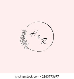 RH wedding logo letters in high quality professional design that will print well across any print media