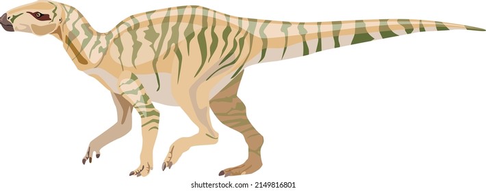 Rhabdodon is a herbivorous dinosaur. Vector illustration