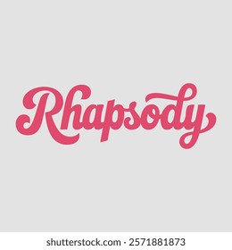 Rhapsody in typography text about valentine vector transparent background