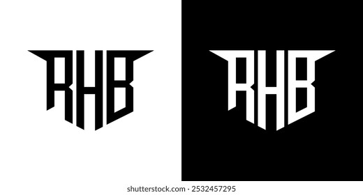 Diseño de logotipo de letra RHB con fondo blanco en ilustrador, estilo de superposición de fuente de alfabeto moderno de logotipo de Vector, diseños de caligrafía para logotipo, póster, invitación, etc.