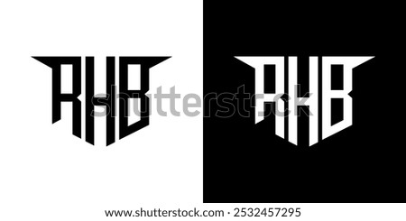 RHB letter logo design with white background in illustrator, vector logo modern alphabet font overlap style, calligraphy designs for logo, Poster, Invitation, etc.