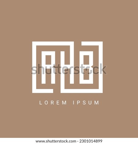 RHB, RBH, RB, BR, HB, BH, Abstract initial monogram letter alphabet logo design