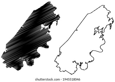 Rhea County, State of Tennessee (U.S. county, United States of America) map vector illustration, scribble sketch Rhea map