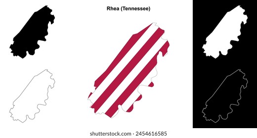 Rhea County (Tennessee) outline map set