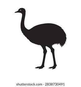 Rhea flat silhouette vector flat illustration design.