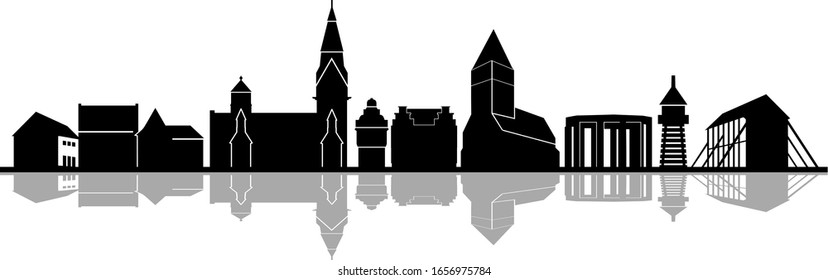 Rheine City Skyline Cityscape Outline Silhouette Vector