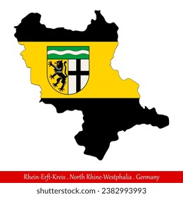 Bandera de Rhein-Erft-Kreis - Renania del Norte-Westfalia, Alemania (EPS)