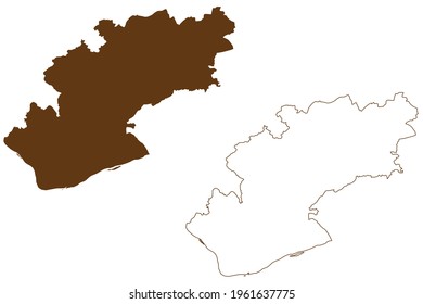 Rheingau-Taunus district (Federal Republic of Germany, rural district Darmstadt region, State of Hessen, Hesse, Hessia) map vector illustration, scribble sketch Rheingau Taunus Kreis map