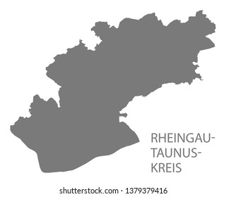 Rheingau-Taunus-Kreis grey county map of Hessen Germany