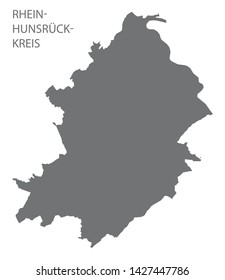 Rhein-Hunsrueck-Kreis grey county map of Rhineland-Palatinate DE