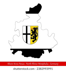 Bandera de Rhein-Kreis Neuss - Renania del Norte-Westfalia, Alemania (EPS)