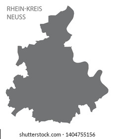 Rhein-Kreis Neuss grey county map of North Rhine-Westphalia DE