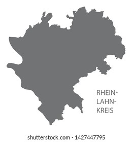 Rhein-Lahn-Kreis grey county map of Rhineland-Palatinate DE