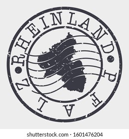 Rheinland Pfalz Germany Stamp Postal. Map Silhouette Seal. Passport Round Design. Vector Icon. Design Retro Travel.