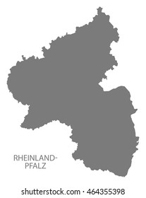 Rheinland-Pfalz Germany Map grey