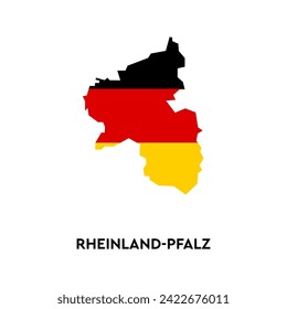 Rheinland-Pfalz outline. Germany city. Silhouette map.