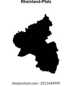 Mapa em branco do estado de Rheinland-Pfalz