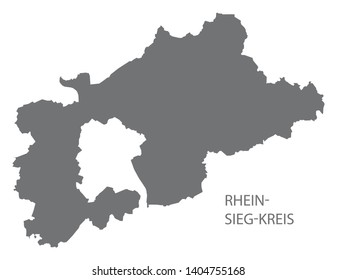 Rhein-Sieg-Kreis grey county map of North Rhine-Westphalia DE