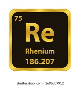 Rhenium Re chemical element icon. The chemical element of the periodic table. Sign with atomic number. 