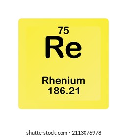 Rhenium Re Chemical Element vector illustration diagram, with atomic number and mass. Simple flat dark gradient design for education, lab, science class.