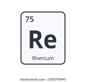 Rhenium Chemical Symbol. Graphic for Science Designs.
