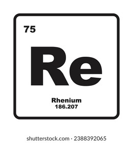 Rhenium icon, chemical element in the periodic table