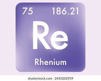 Rhenium icon style concept on Periodic table