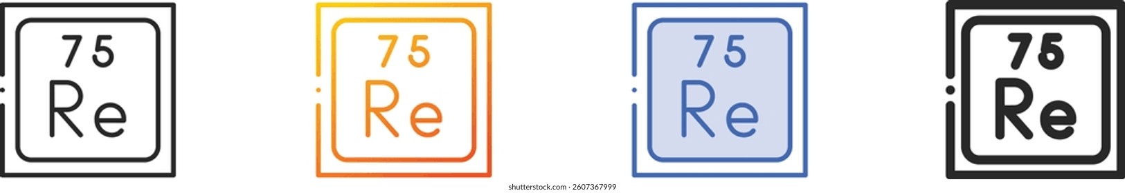 rhenium icon.Thin Linear, Gradient, Blue Stroke and bold Style Design Isolated On White Background