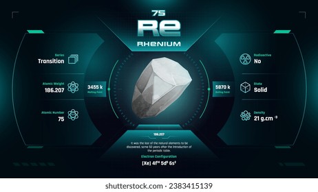 Rhenium Parodic Table Element 75-Fascinating Facts and Valuable Insights-Infographic vector illustration design